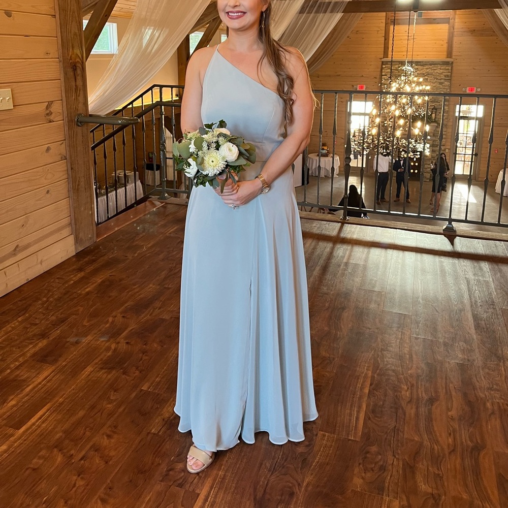 Sage bridesmaid dress, wore once. To rips, stains or tears
